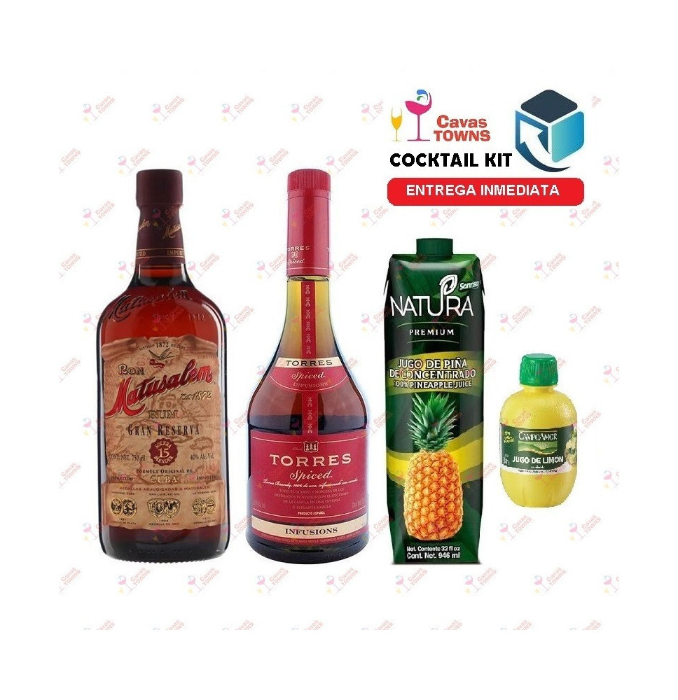 Ron Matusalem Cocktail Kit Barbados Sunrise - 2 Receta Recipe - Cavas Towns