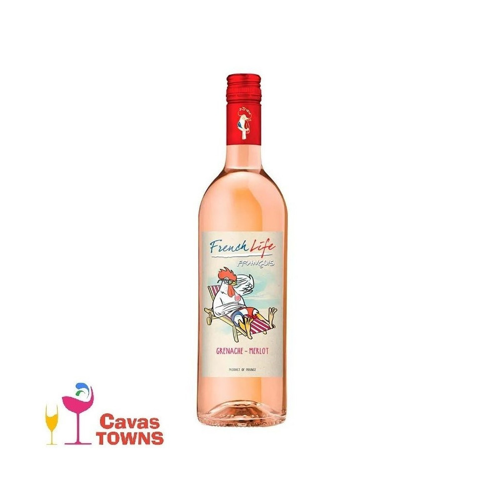 Vino Rosado French Life Grenache Merlot 750 ml - Cavas Towns