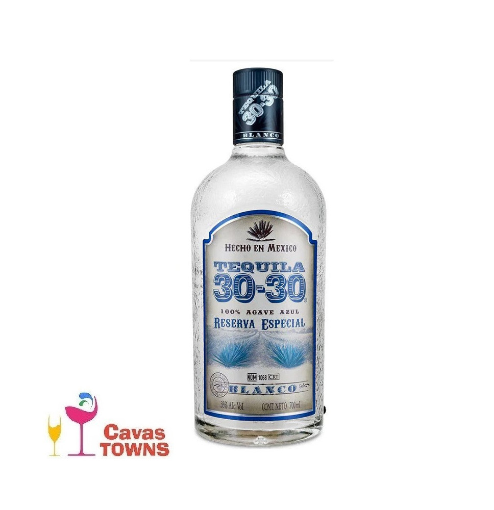 Tequila 30-30 Blanco 100% Agave - 1L - Cavas Towns Tequila 30-30 Blanco 100% Agave - 1L - Cavas Towns