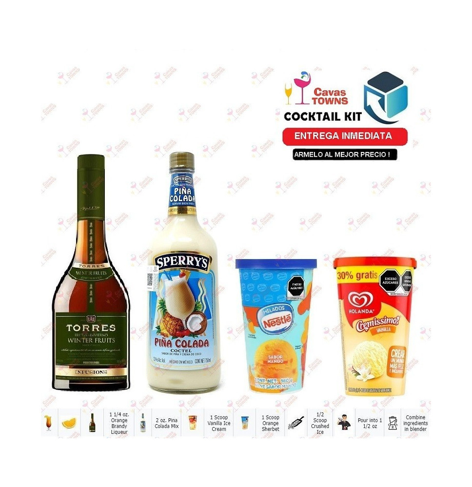 Cocktail Kit Champagne Brunch - 1 Receta Recipe - Cavas Towns Cocktail Kit Champagne Brunch - 1 Receta Recipe - Cavas Towns